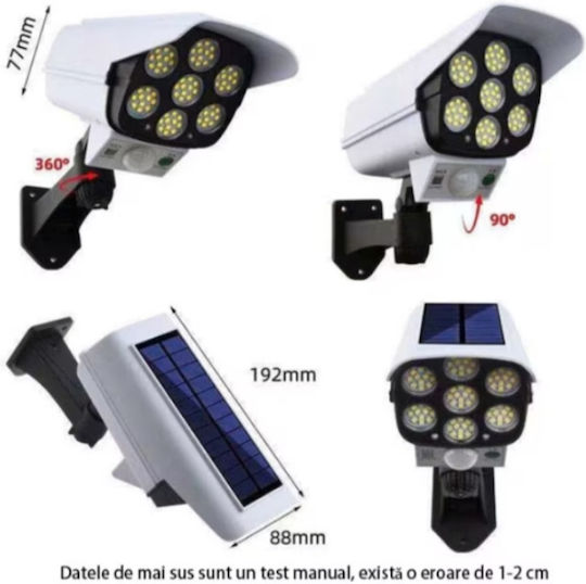 Set 4 Solar Lamps Fake Surveillance Camera 77 Led