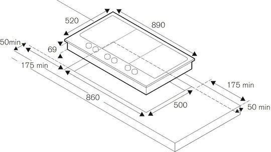 Bertazzoni Εστία Υγραερίου Αυτόνομη 89x52εκ. Ασημί