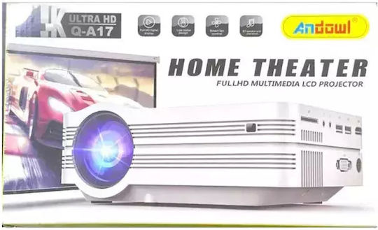 Andowl Q-A17 Mini Projector DLP (DMD) LED Lamp with Built-in Speakers White