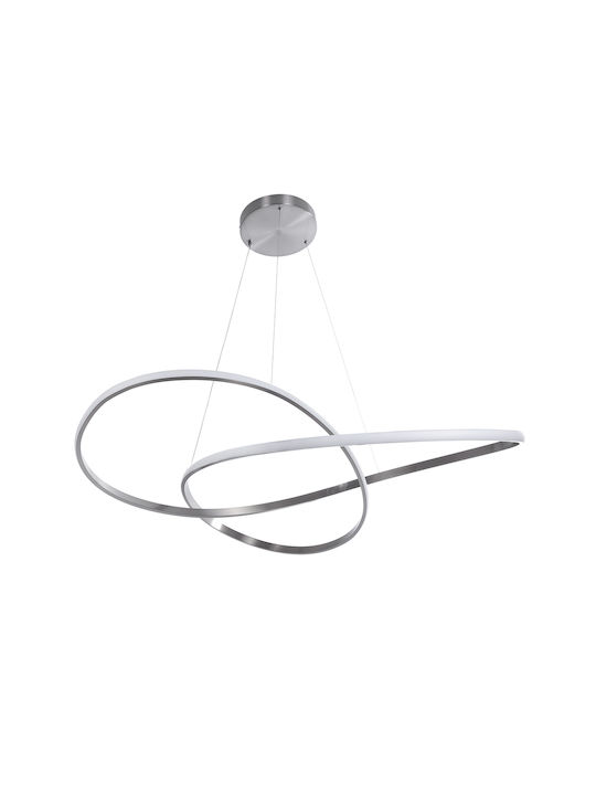 GloboStar Dexter Hängelampe Silber Raster 103x103x30cm.