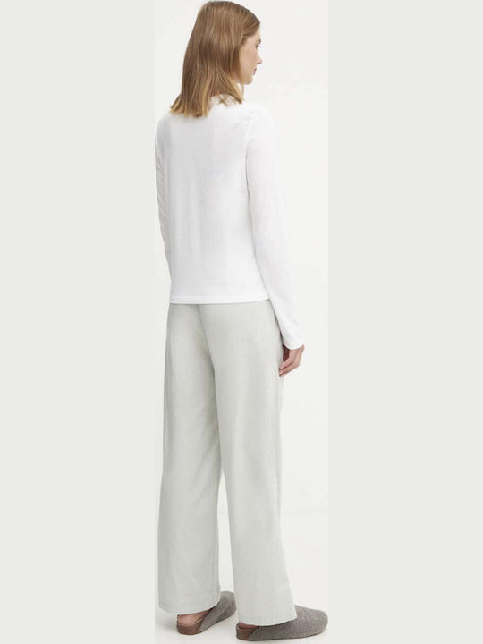 Calvin Klein Χειμερινό Γυναικείο Σετ Πιτζάμας Λευκό Calvin Klein Χειμερινό Γυναικείο Σετ Πιτζάμας Λευκό