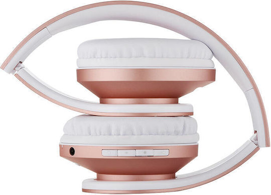 PowerLocus P2 Kids Ασύρματα / Ενσύρματα Παιδικά Over Ear Ακουστικά με Ραδιόφωνο με 20 ώρες Λειτουργίας Rose Gold