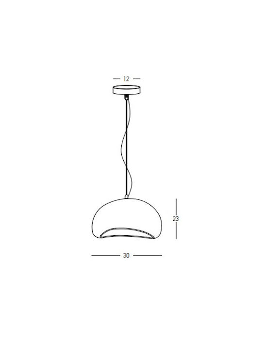 Zambelis Lights Κρεμαστό Φωτιστικό Λευκό με Ντουί E27 30x30εκ.