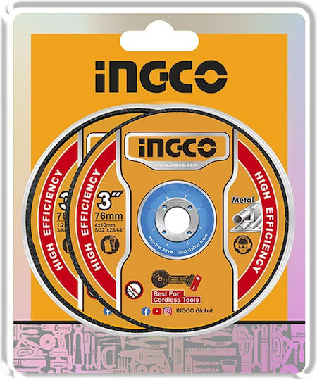 Ingco MCD303768 Cutting Disc Metal Hole Diameter 76mm 5pcs