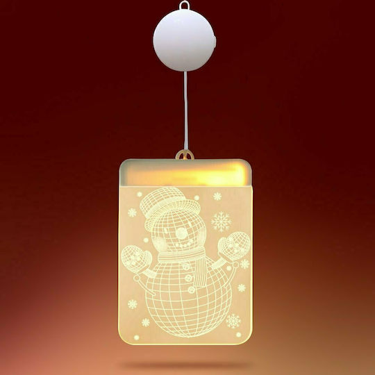 Fos me Illuminated Christmas Plastic Figure SNowman Beige