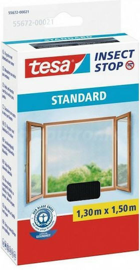 Tesa Cutcase Standard Window Mosquito Net with Velcro Permanent Inox Gray 130x150cm