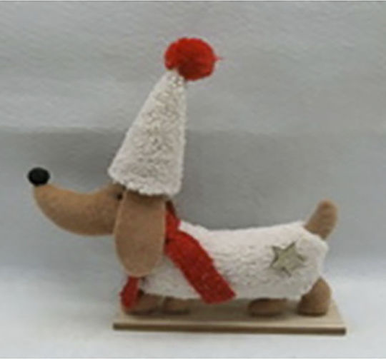 Iliadis Christmas Fabric Figure Doggy Red Height 31cm