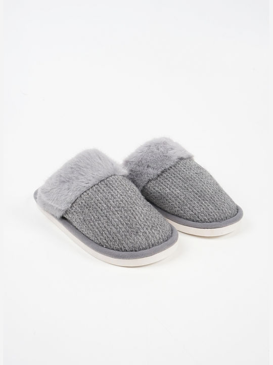 Piazza Shoes Winter Women's Slippers with fur in Gray color