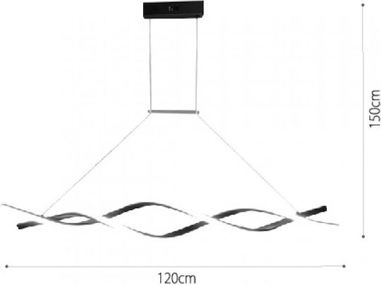 Inlight Black LED Ceiling Light with Adjustable White Light 120x120cm