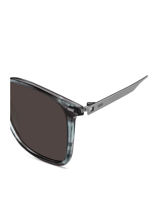 Boss Unisex Sunglasses with Brown Tartaruga Plastic Frame and Black Lens BOSS 1694/S VQ7IR