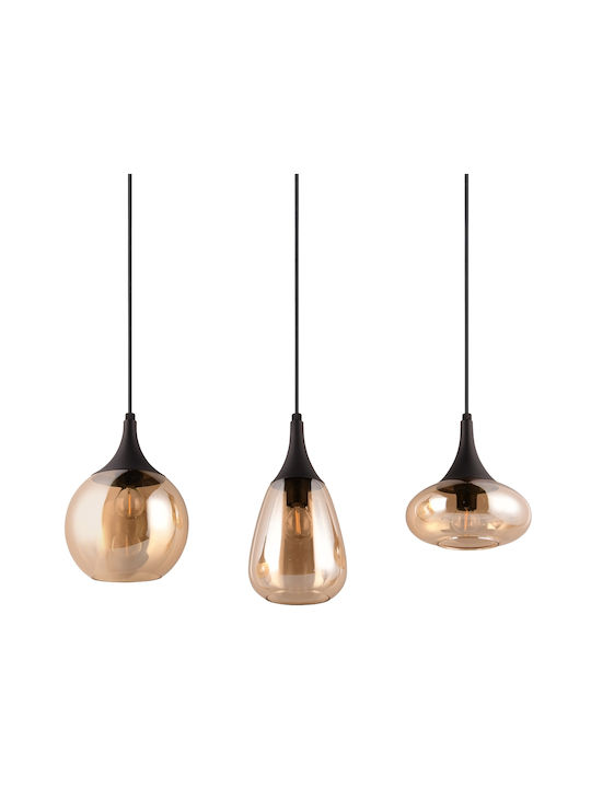 Trio Lighting Lumina Pendant Light Honey Rail 68cm