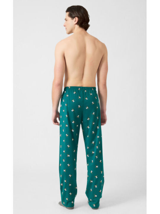 Minerva Men's Winter Cotton Pajama Pants Green, Black