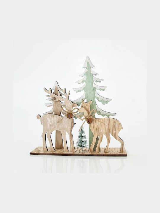 Eurolamp Christmas Wooden Figure Reindeer Green 21x21x5cm