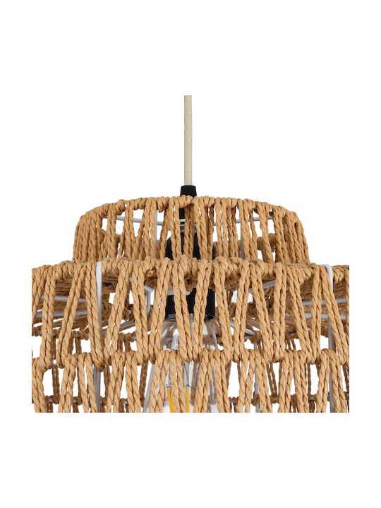 GloboStar Jenson Ceiling Light Brown Boho Grid with E27 Socket 33x35x35cm