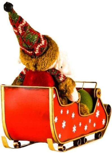SP Souliotis Christmas Metal Figure Sleigh Red Height 26cm