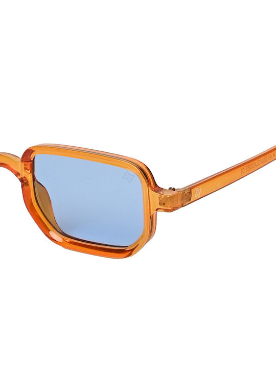 AV Sunglasses Kaia Sunglasses with Brown Plastic Frame and Light Blue Lens