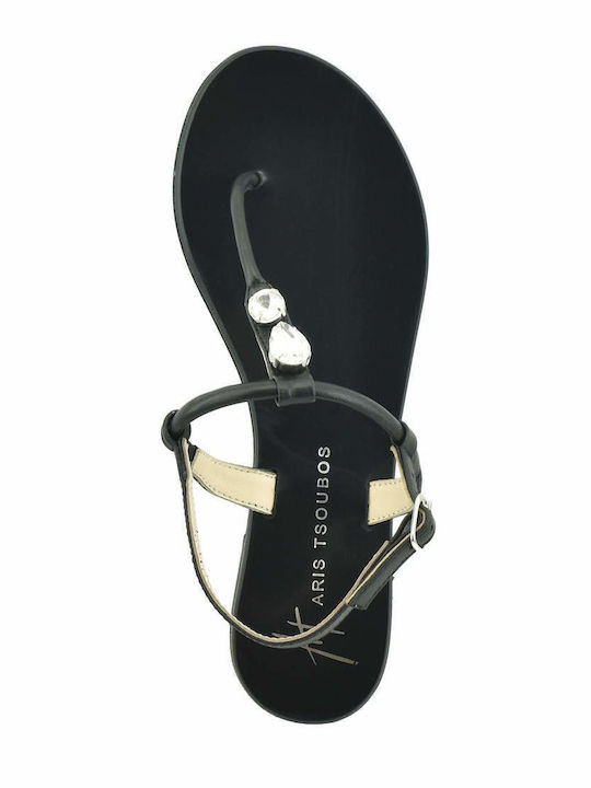 Flache Sandalen für Damen in Schwarz Farbe