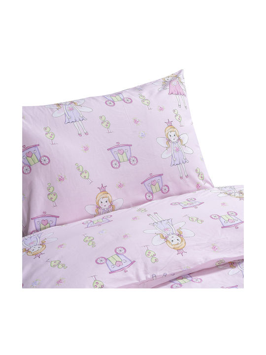 Beauty Home Sheet Set Single with Elastic Band Cotton Dreamy Art Pink 105x200cm 3pcs