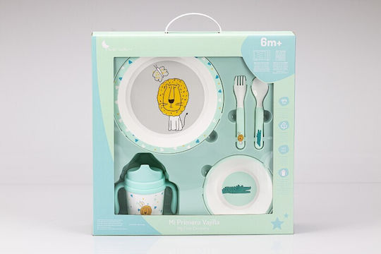 Interbaby Interbaby Savana Baby & Kids Feeding Set Plastic Green 5 Pieces
