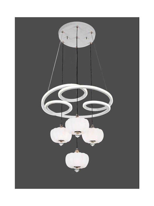 2127 Pendant Light White LED with Warm to Cool White Light 50cm