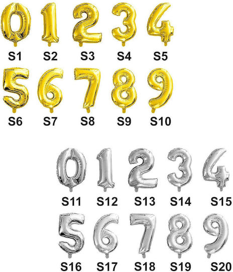 Balloon Foil Number Gold 3776