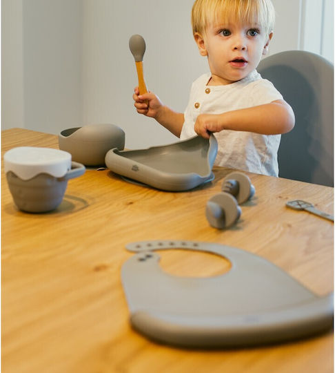 Interbaby Baby Food Plate made of Silicone Petrol Blue