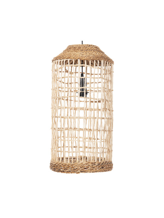HomeMarkt Κρεμαστό Φωτιστικό Καφέ Boho Πλέγμα με Ντουί E14 21x43εκ.