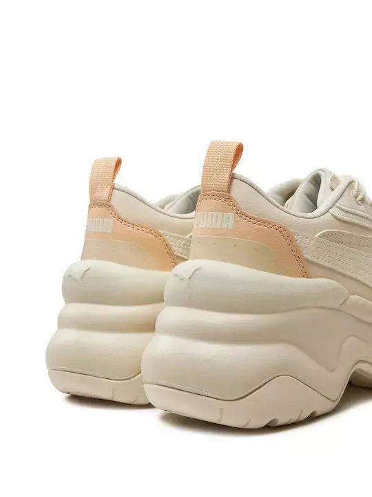 Cilia Wedge Chunky Sneakers Beige