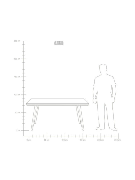 Beliani Πλαφονιέρα Οροφής 45εκ. Ασημί