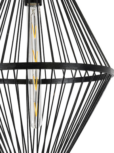 GloboStar Yoshi Ceiling Light Black Boho Grid with E27 Socket 35x35x60cm