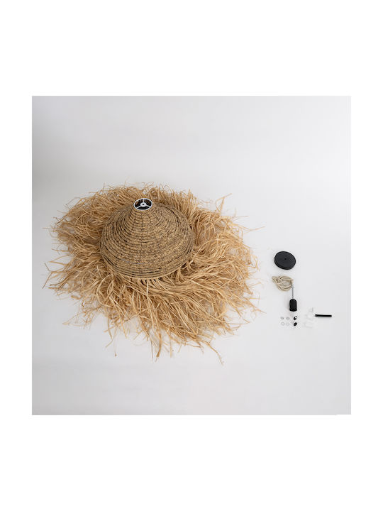 GloboStar Portoferraio Ceiling Light Beige Boho Grid with E27 Socket 50x50x80cm