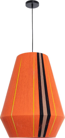GloboStar Habana Hängelampe Orange Boho Raster mit Fassung E27 50x52x60cm.