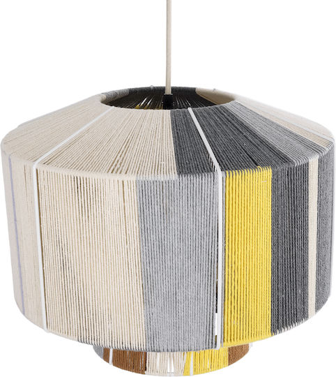 GloboStar Salerno Pendant Light Yellow Boho Grid with Socket E27 42x42x35cm