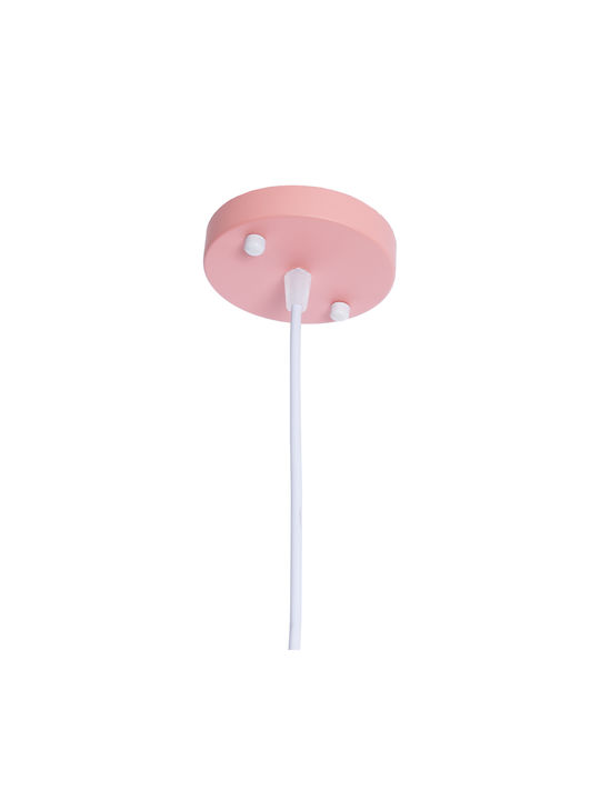 GloboStar Hazel Pendant Light Pink with Socket E27 12x18x27cm