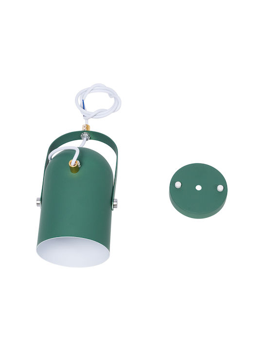 GloboStar Hazel Pendant Light Green with Socket E27 12x18x27cm
