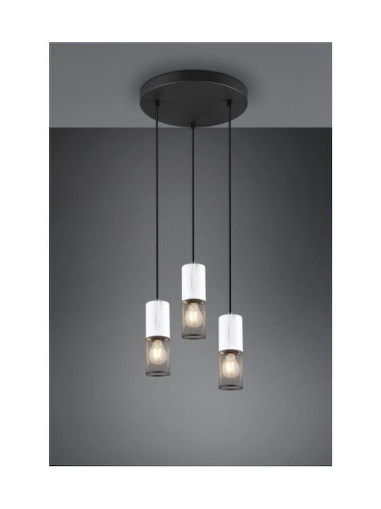 Trio Lighting Tosh Pendant Light White with Socket E27