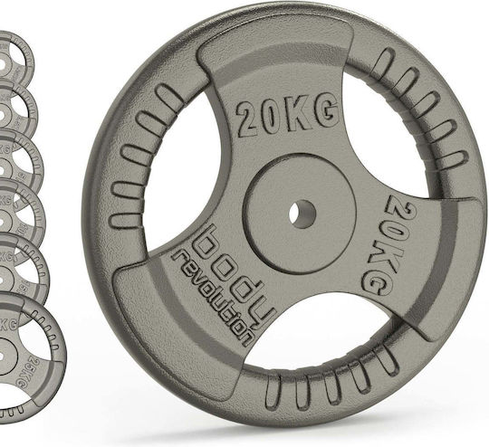 Cast Iron Weight Plates 1" Standard Tri Grip Pairs 2 X 10kg