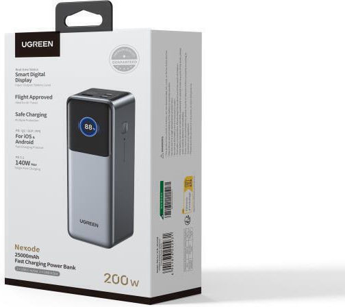 Ugreen PB722 Power Bank 25000mAh 200W with USB-A Port and 2 USB-C Ports Quick Charge 3.0 Multicolour