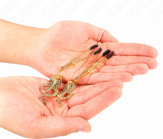 Kink Nipple Clamps in Gold Color