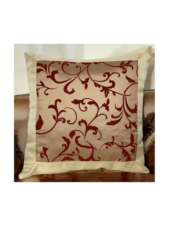Linea Home Διακοσμητική Μαξιλαροθήκη Garden Burgundy 40x40εκ.