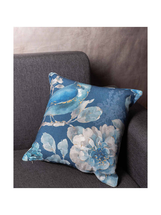 Silk Fashion Decorative Pillow Case Ks333 Blue 45x45cm.