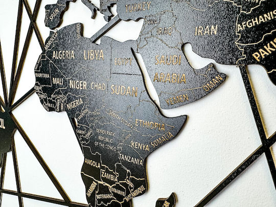 World Map Openwork Panel 3D Wall Map Picture Decoration