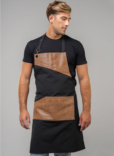 About Basics Ποδιά Σερβιτόρου / Barista / Bartender Ολόσωμη Μαύρη