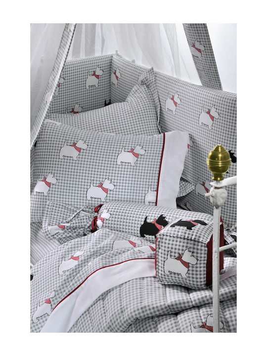 Down Town Home Sateen Dog BS767 Βρεφικό Κουβερλί Βαμβακερό Γκρι 95x145cm