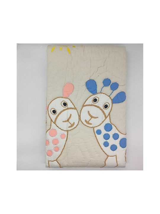 Nima Mama-Dada Snoogies Βρεφικό Κουβερλί Βαμβακερό Μπεζ 110x140cm