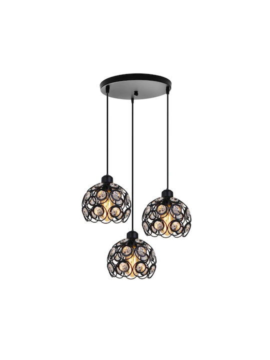 Artekko Pendant Light Black with Socket E27 40x40x80cm