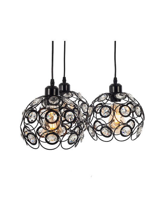Artekko Κρεμαστό Φωτιστικό Μαύρο με Ντουί E27 40x40x80εκ.