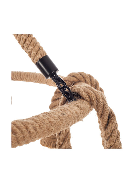 Artekko Pendant Light Black with Rope for 4 Bulbs E27 80x80x120cm