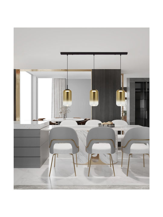 Zambelis Lights Pendant Light Black Rail 105x220x105cm