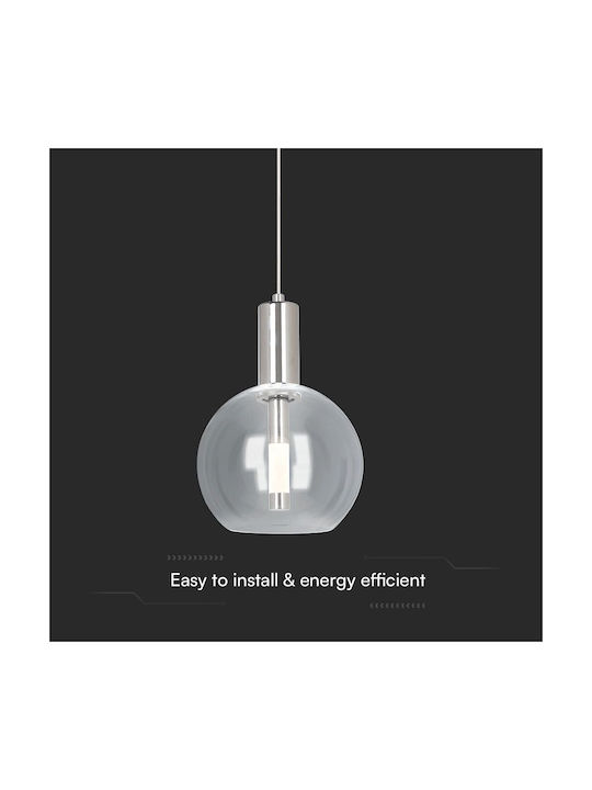 V-TAC Pendant Light Silver 20x195cm
